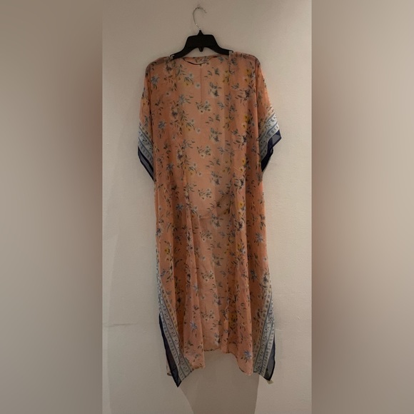 Lucky Brand Floral Border Tie Kimono - Picture 6 of 8